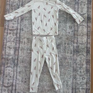 Rylee + Cru Cream Long-Sleeve Pajama Set with  Lobster Print